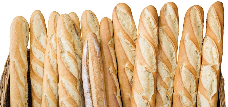 Assortiment de barres llargues de pa